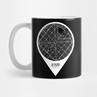 La Plata, Argentina City Map - Travel Pin Mug